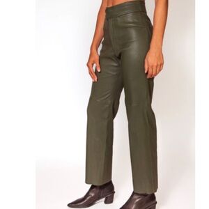 Apiece Apart Monterey Leather Pant in olive